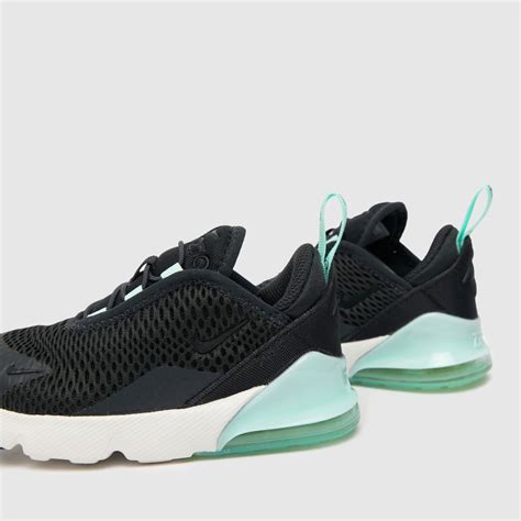 Kids Unisex Black And Green Nike Air Max 270 Trainers Schuh