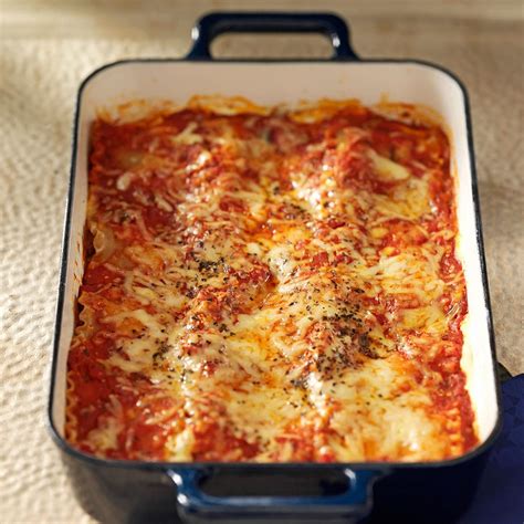 Makeover Beef And Sausage Lasagna Recipe Taste Of Home