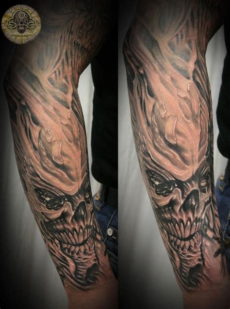 5 Biomech Skull Horror Arm Tat By 2face Tattoo On Deviantart