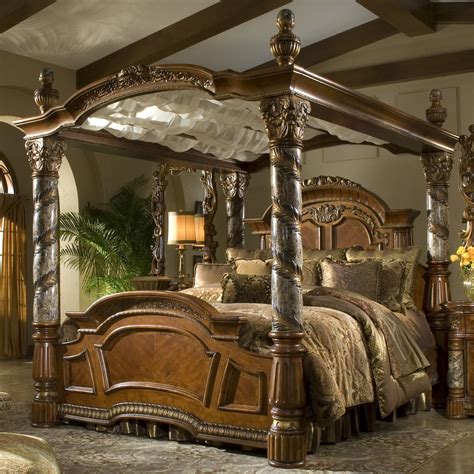 Michael Amini Villa Valencia Canopy Bed And Reviews Wayfair Canopy Bedroom Sets King Size