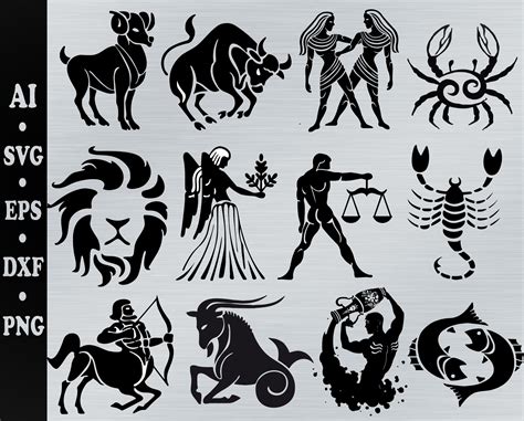 Zodiac Svg Bundle Zodiac Sign Svg Astrology Svg Horoscope Etsy