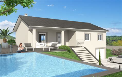 Plan de maison 100m2 avec garage. Maison sur sous-sol près de Lyon (69) - Construction ...