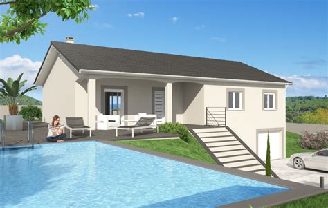 Terrasse 38 m², garage à camping car. Maison sur sous-sol près de Lyon (69) - Construction ...