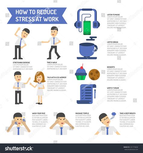 How Reduce Stress Work Stock Vector 331774634 Shutterstock