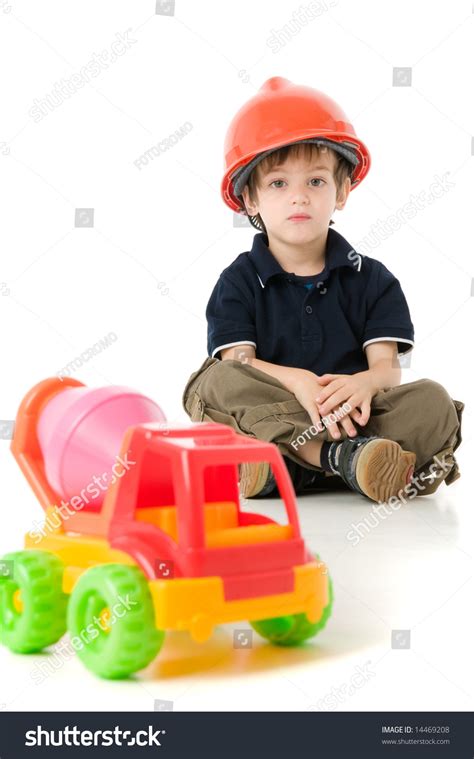 Child Hard Hat Sitting On Floor Stock Photo 14469208 Shutterstock