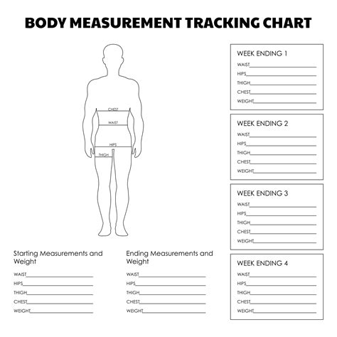 7 Best Images of Printable Weight Loss Measurement Chart - Printable Body Measurement Chart ...