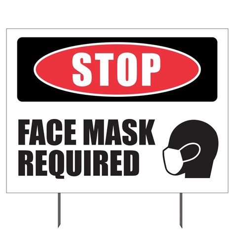 “please Wear A Face Mask” Double Sided Yard Sign 23x17 In Plum Grove