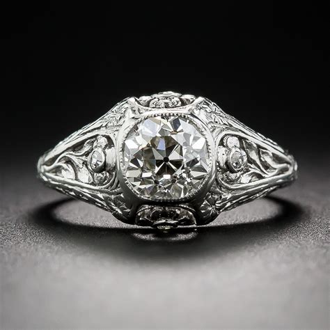 85 Carat Antique Platinum Diamond Engagement Ring
