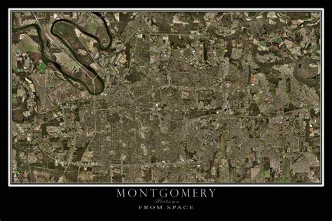 The Montgomery Alabama Satellite Poster Map