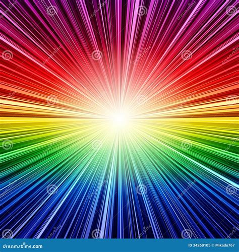 Abstract Rainbow Striped Burst Background Royalty Free Stock Photo