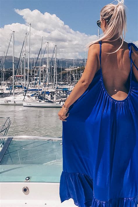 Beautiful Beach Dress Color Blue Electric Etsy