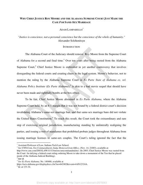 pdf why chief justice roy moore and the alabama supreme court just made the case for same sex