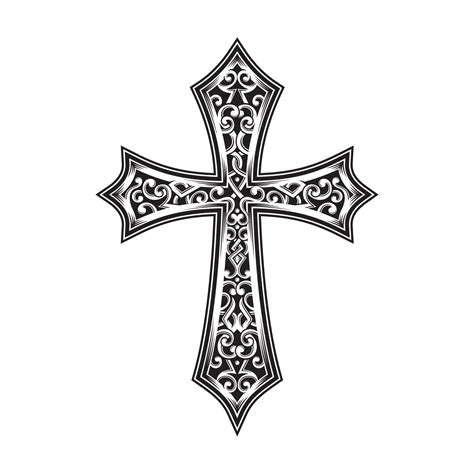 Ornamental Christian Cross In Black And White 2423621 Vector Art At