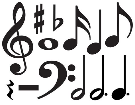 Use each symbol individually and change the music font to a text font. Pictures Of Music Symbols - ClipArt Best