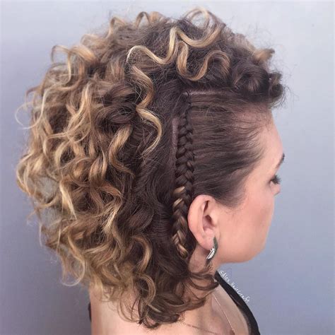 Top Pictures Side Braid With Curly Hair Curly Bob With Side Braid Hairs London