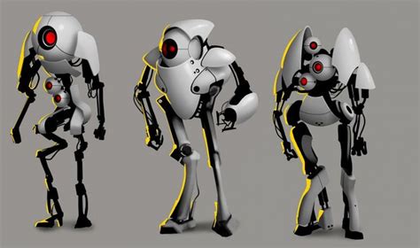 Failed Concepts Of Portal 2 P Concept Art Robot Concept Art Portal Art
