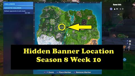 Fortnite Season 8 Week 10 Hidden Banner Location Youtube
