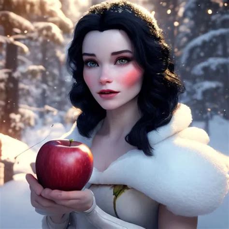 Snow White With An Apple Hyperrealistic Whole Bod Openart