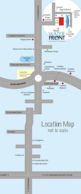 Image Of Location Map Of Prajay Engineers Waterfront City Shamirpet