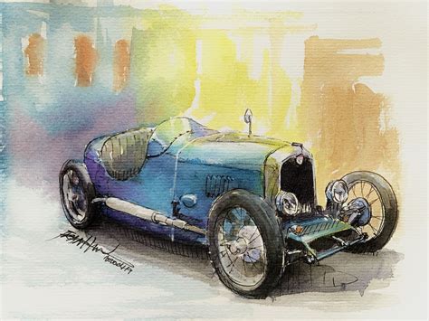 Amilcar 1920 Vintage Car Vintage Cars Antique Cars Painting