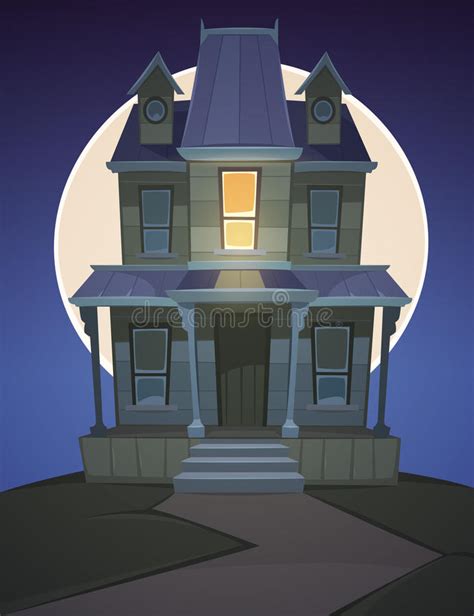 Cartoon Haunted House Stock Vector Illustration Of Building 77582390