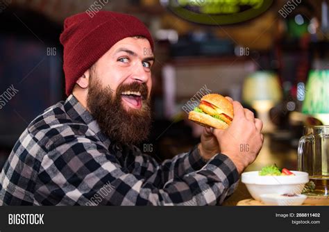 Hipster Hungry Man Eat Image & Photo (Free Trial) | Bigstock