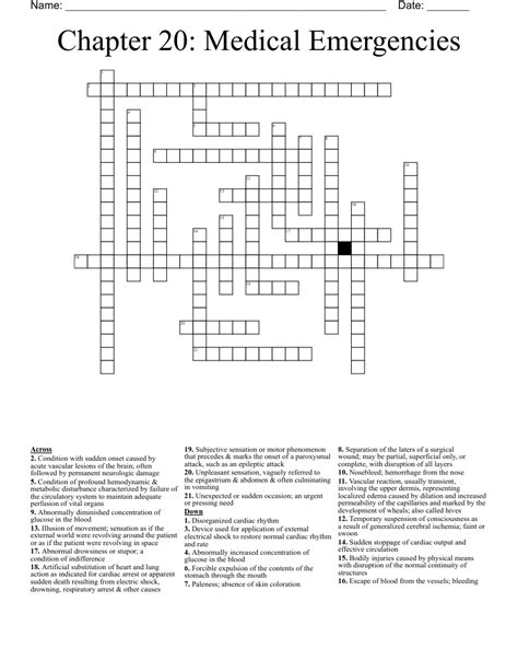 Chapter 20 Word Puzzle Crossword Wordmint
