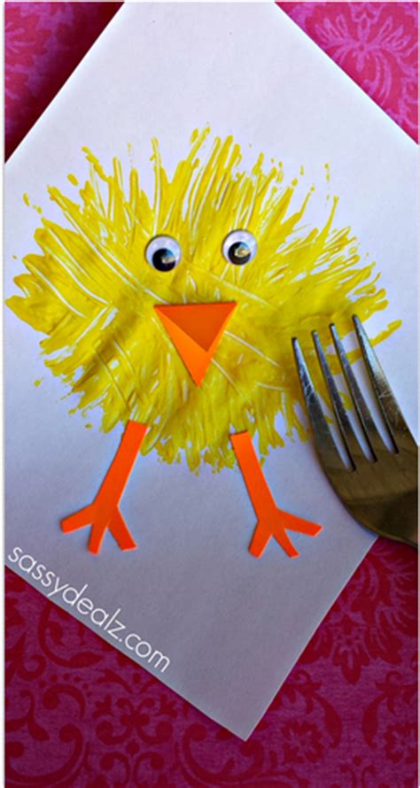 Make A Chick Craft Using A Fork Crafty Morning