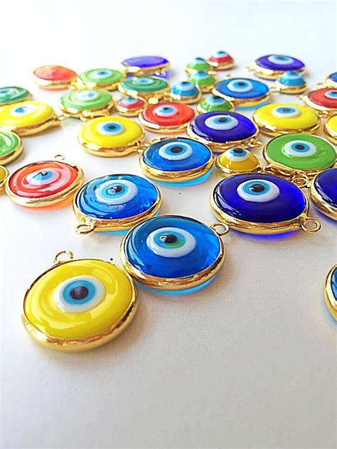 Evil Eye Beads 5 Pcs Murano Glass Beads Evil Eye Charm For Necklace