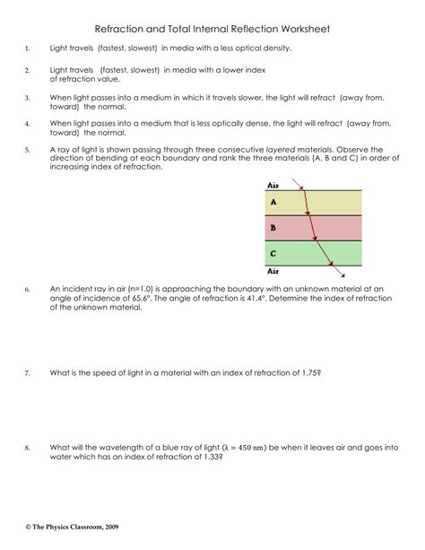 ️refraction Reflection Diffraction Worksheet Free Download