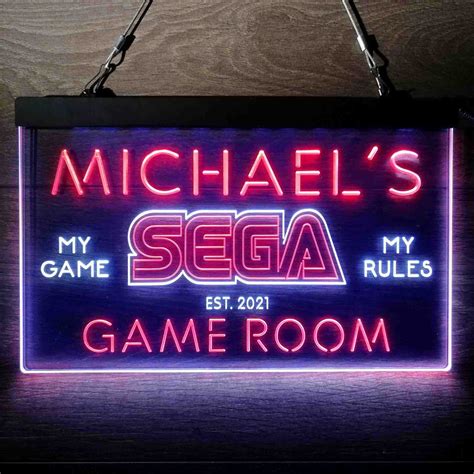 Custom Sega My Game Room Neon Like Led Sign Fathers Day T