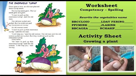 The Enormous Turnip Class 3 Worksheet And Activity Youtube