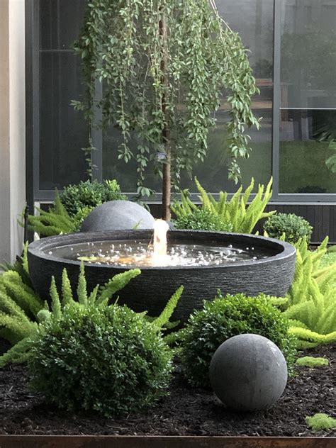 Water Bowl Bubbler Feature With 30cm Stone Ball Water Features In The