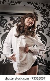 Sexy Asian Chinese Model Posing White Stock Photo Shutterstock