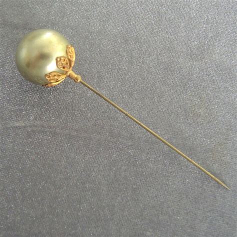 Vintage Hat Pin Large Pearl On 3 Inch Pin Mid Century Hat Etsy