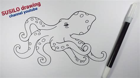 Cara Gampang Menggambar Gurita Buat Pemula😱 How To Draw Octopus For Beginner Youtube