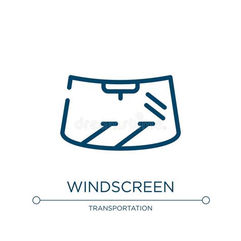 Windscreen Icon Linear Vector Illustration From Car Engine Collection