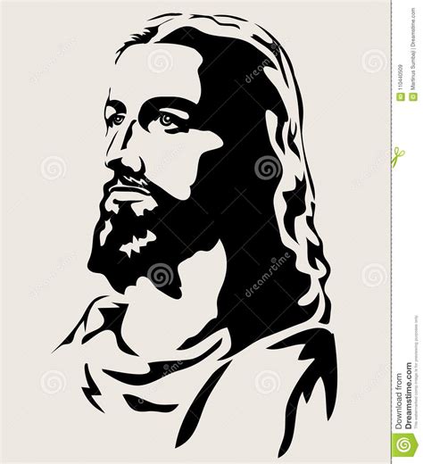 Jesus Christ Face Silhouette Kunst Vectorontwerp Vector Illustratie
