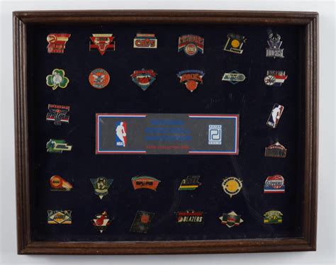 Complete Nba Teams Vintage Pin Set 125x155 Custom Framed Display See