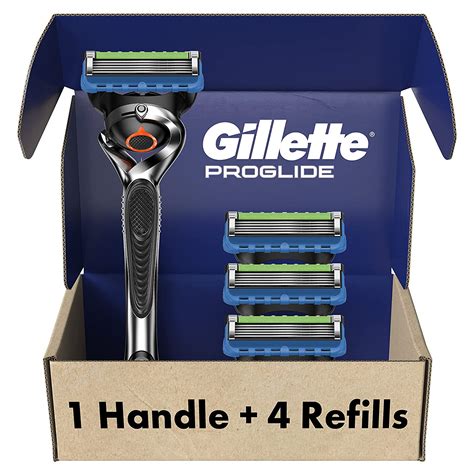 gillette fusion proglide razors for men 1 gillette razor 4 razor blade refills