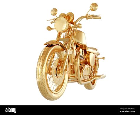 3d Render Illustration Of A Golden Motorcycle Stock Photo Alamy