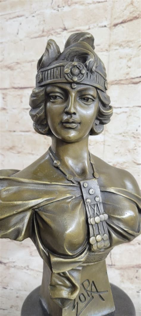 Grecian Goddess Elegant Classic Nude Female Portrait Bust Bronze Marble