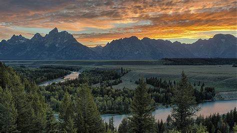 Hd Wallpaper Wyoming Grand Teton National Park Mount River Snake River