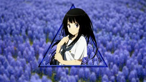 Wallpaper 2560x1440 Px Anime Girls Blue Flowers Geometry Hyouka