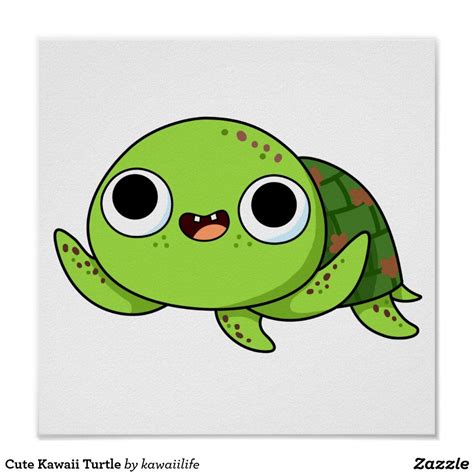 Cute Kawaii Turtle Poster Kawaii Turtle Cute Baby