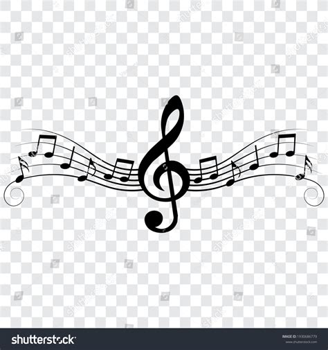 Music Notes Treble Clef Musical Design Stock Vector Royalty Free