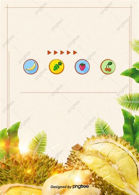 Background Latar Belakang Makanan Durian Buah Tropis Kuning Durian