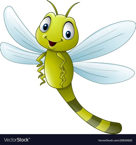 Vector Illustration Of Cartoon Dragonfly Download A Free Preview Or