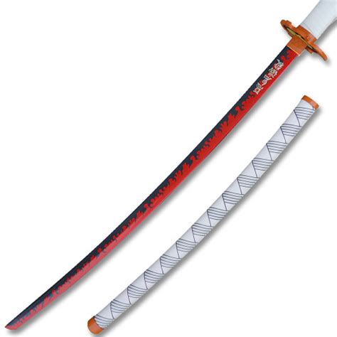 Demon Slayer Kyojuro Rengoku Red Nichirin Sword Katana Metal Edge