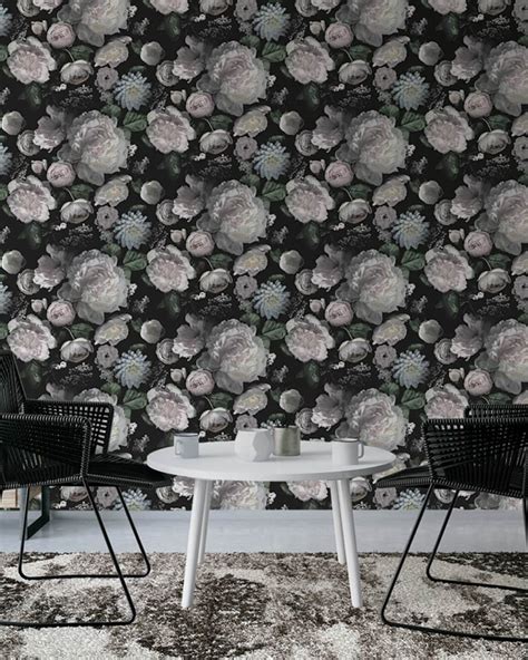 Tempaper Moody Floral Removable Wallpaper Neiman Marcus